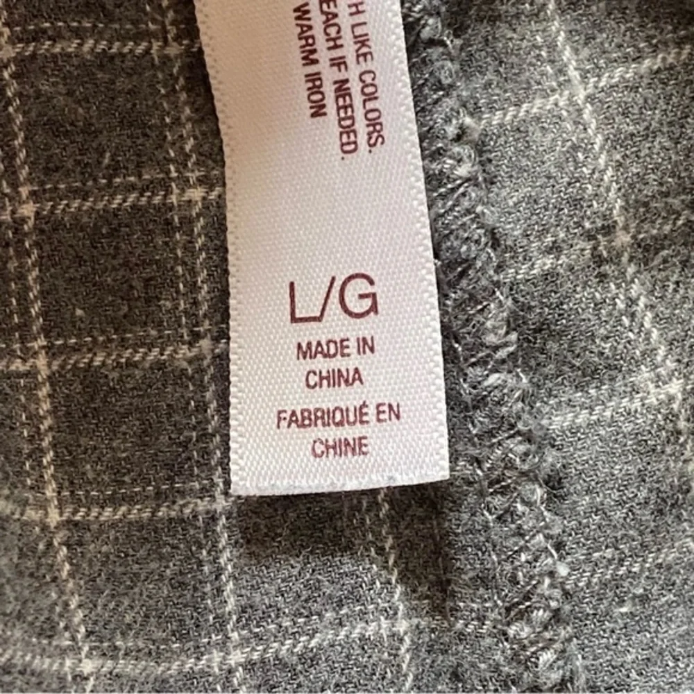 GILLIGAN & O’Malley Gray Cotton Plaid Pajama Pants Large NWOT_5